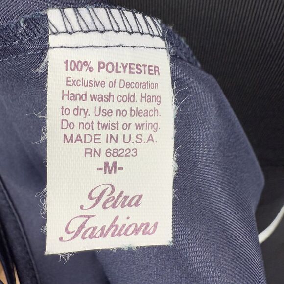 Vintage Petra Fashions Navy Slip Dress Medium Strappy Nightgown Made in USA - Picture 6 of 6